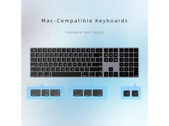 Full Size Bluetooth Keyboard, Space Gray — Bluetooth Keyboard, Portworld