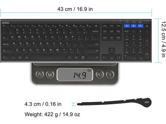 Full-Size Bluetooth Keyboard — Bluetooth Keyboard, Arteck