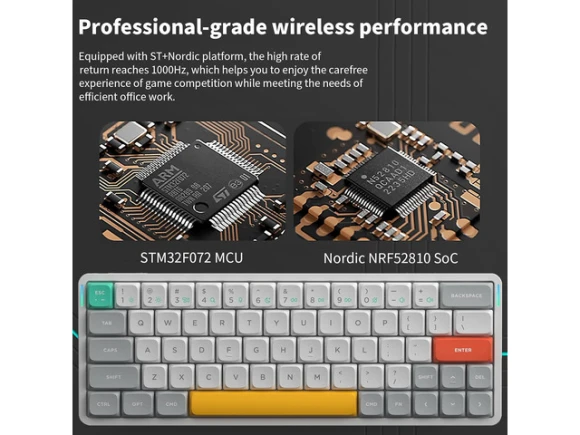 White 60% Low-Profile Mechanical Keyboard — Bluetooth Keyboard, NuPhy