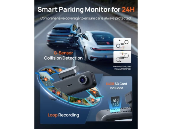 3-Channel Dash Camera — Dash Cam, 70mai
