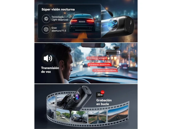 4K Front and 1080P Rear Dash Camera with WiFi and GPS — Dash Cam, REDTIGER