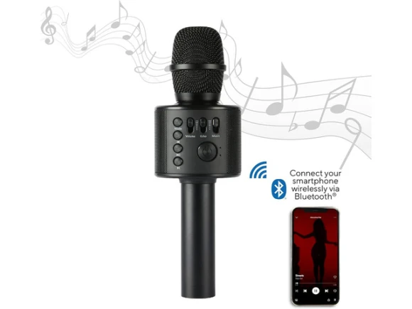 Black Wireless Bluetooth Karaoke Microphone — Karaoke Machine, Core Innovations