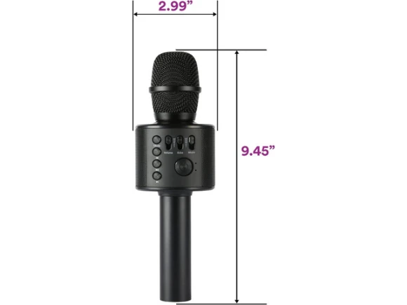 Black Wireless Bluetooth Karaoke Microphone — Karaoke Machine, Core Innovations