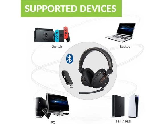 Bluetooth Headset with Microphone — Wireless Earbuds, Avantree