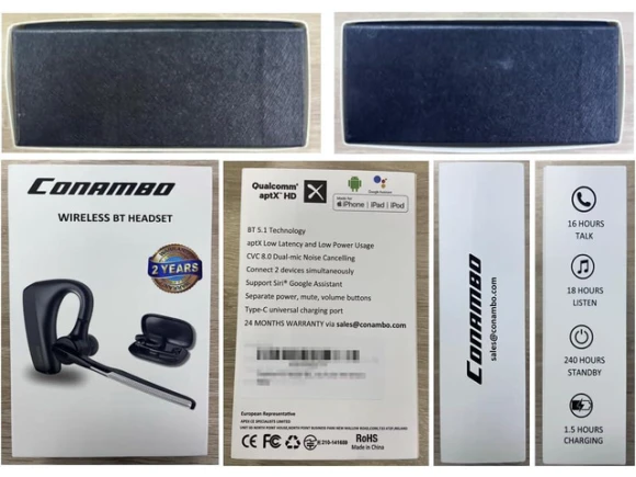 Bluetooth Headset — Wireless Earbuds, CONAMBO