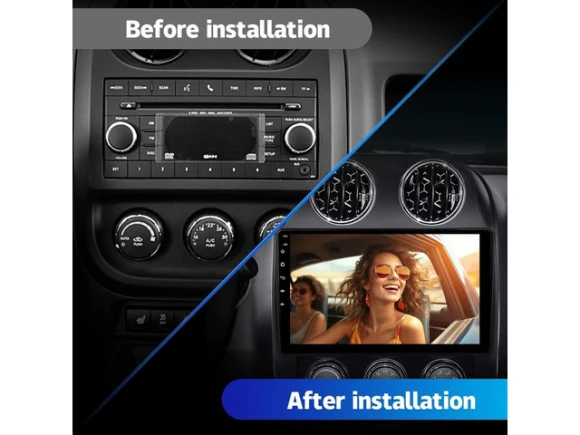 Car Radio Stereo for Jeep Patriot and Compass, 2010–2016, with AHD Backup Camera — Car Infotainment System, SOYE