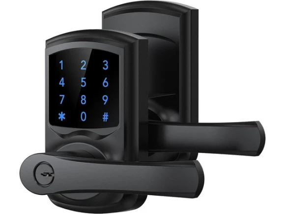 Electronic Keypad Door Lock with Handle, Matte Black — Smart Lock, Signstek