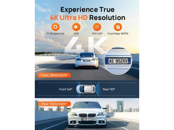 Front and Rear Dash Camera with 128GB Card — Dash Cam, 70mai