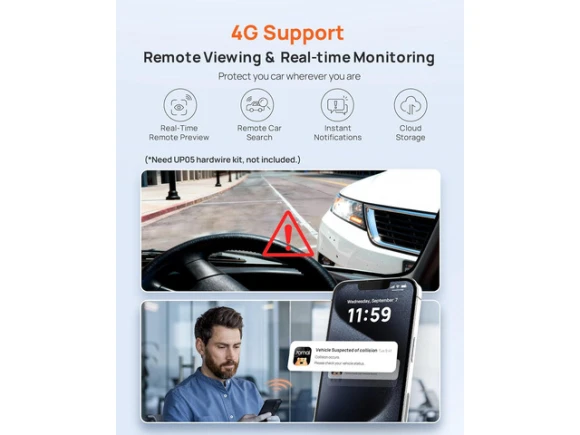 Front and Rear Dash Camera with 64GB Card — Dash Cam, 70mai