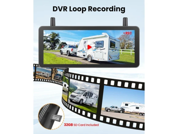 Wireless Solar Backup Camera System with Dual Cameras — Backup Camera, SOYE