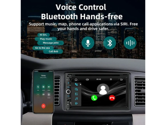 Double DIN Car Stereo with 7-Inch Touch Screen — Car Infotainment System, SOYE