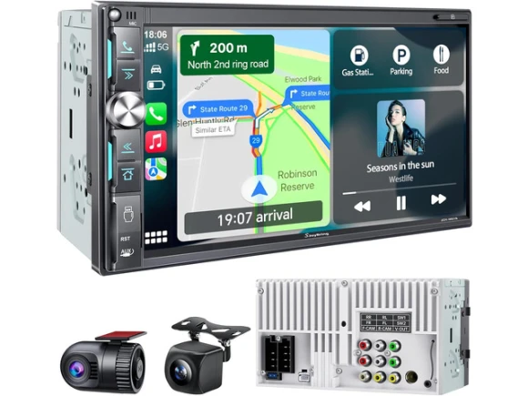 Double DIN Car Stereo with 7-Inch Touchscreen — Car Infotainment System, SJoyBring