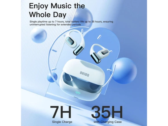 Blue Open-Ear Headphones — Wireless Earbuds, TUKO