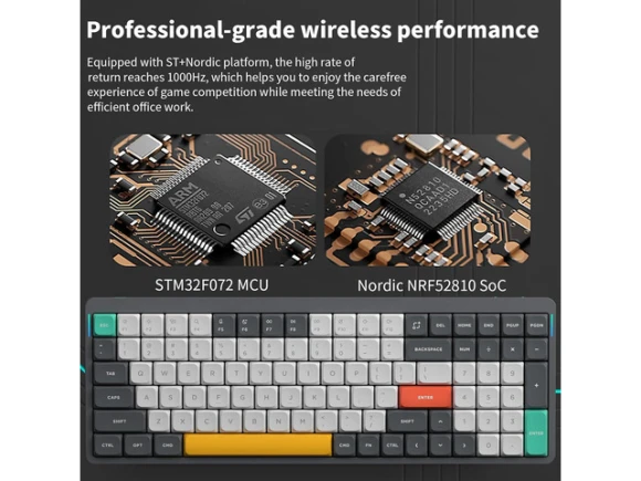 Grey Wireless Mechanical Keyboard — Bluetooth Keyboard, NuPhy