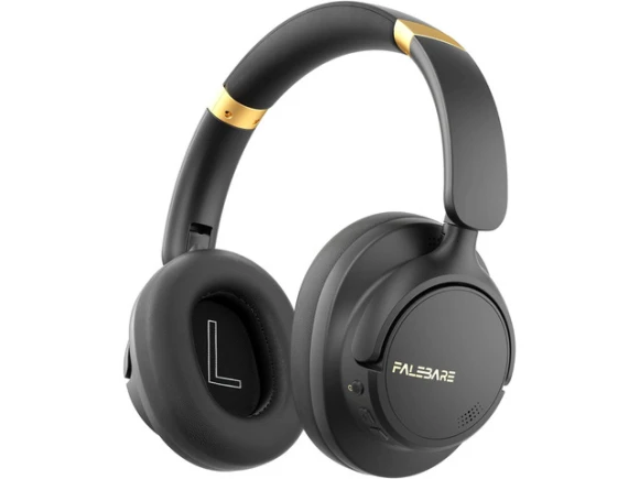 Over-Ear Bluetooth Noise-Cancelling Headphones with Microphone, 80H Playtime — Wireless Earbuds, TUKO