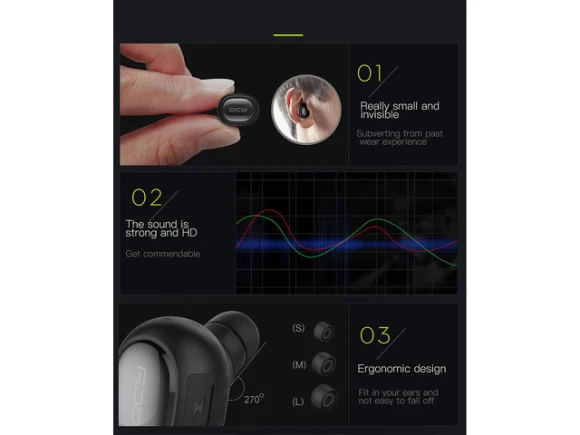Q26 Mini Green Wireless Earphone — Wireless Earbuds, QCY