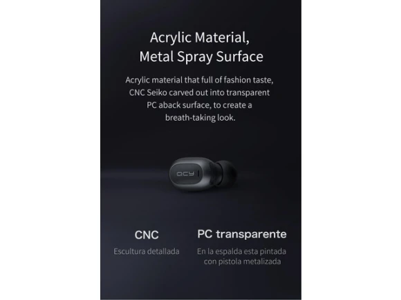 Wireless Mono Earphone, Black — Wireless Earbuds, QCY