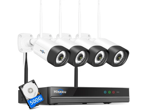 Wireless Security Camera System — Security Camera, Hiseeu