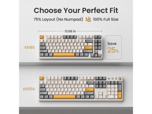 75% Wireless Mechanical Keyboard — Bluetooth Keyboard, Kisnt