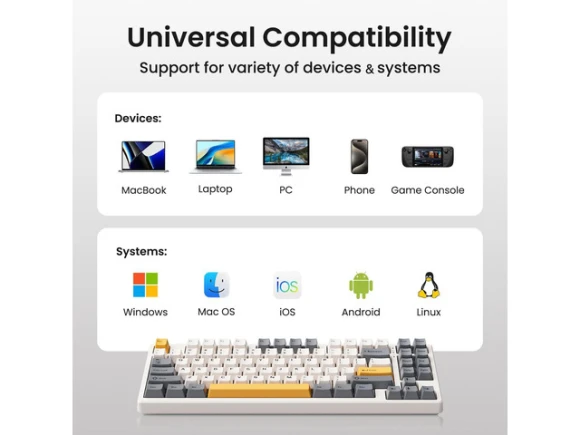 75% Wireless Mechanical Keyboard — Bluetooth Keyboard, Kisnt