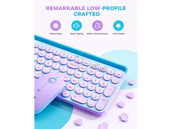 Bluetooth Keyboard and Mouse Combo with Tablet Holder — Bluetooth Keyboard, SeenDa