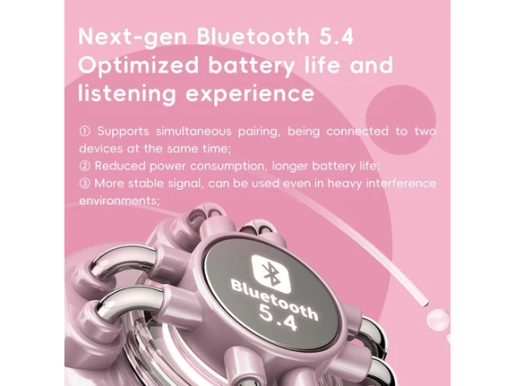 Pink Bluetooth Headphones — Wireless Earbuds, Generic Logic, Inc.