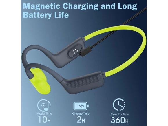 Bone-Conduction Swimming Headphones, Turquoise, 32 GB — Wireless Earbuds, LiteSurge