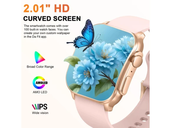 Smartwatch Fitness Tracker with 2.01-inch AMOLED Curved Touchscreen — Smart Watch, Generic Logic, Inc.