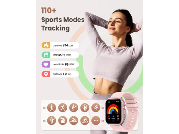 1.83-inch Smartwatch, Pink, Two Bands — Smart Watch, Generic Logic, Inc.