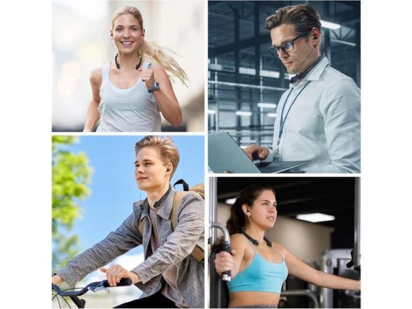 Bluetooth Neckband Headphones, True Black — Wireless Earbuds, Generic Logic, Inc.