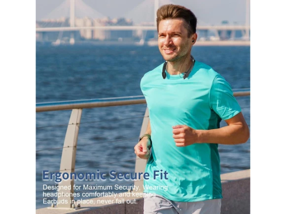 Bluetooth Neckband Headphones, True Black — Wireless Earbuds, Generic Logic, Inc.