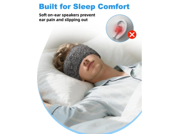 Bluetooth Sleeping-Headphone Headband, Blue & Gray, 2PCS — Wireless Earbuds, Generic Logic, Inc.