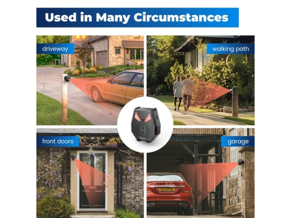 Wireless Driveway Alarm System, 1 Receiver and 4 Sensors — Motion Sensor, Generic Logic, Inc.