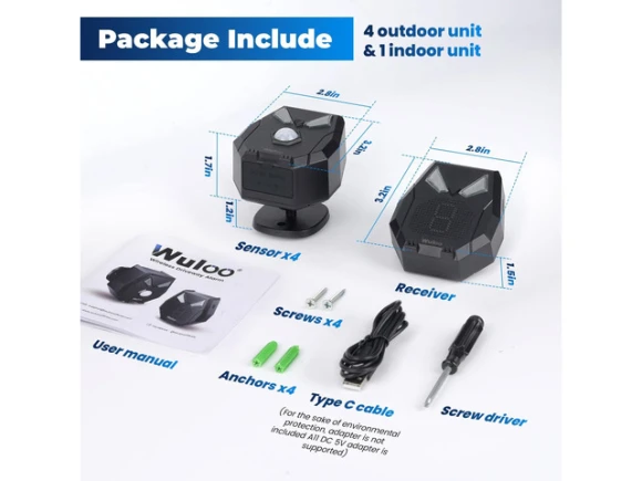 Wireless Driveway Alarm System, 1 Receiver and 4 Sensors — Motion Sensor, Generic Logic, Inc.