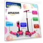 Превью 3-Wheeled Scooter for Kids with LED Lights and Foldable Seat — Balance Bikes, Hurtle
