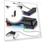 RGB Horizontal Console Stand with 14 Lighting Modes and 4 USB Hubs — Mounts & Stands, FourAll