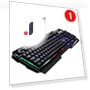 Robotic Metal Wired Keyboard with LED Backlight and Phone Stand — Gaming Keyboards, lanle