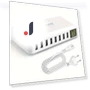 60W 8-Port USB Charging Hub with LED Display — Power Hubs, JadeBamboo Chargers Warehouse
