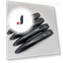 Glossy Black Door Side Handles with Smart Lock Function — Interior Grab Handles, Topfactory