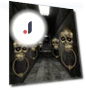 Halloween Decoration Skull Doorbell — Spooky Sounds, Rainbow Rain
