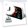 WiFi Desktop Clock with Calendar, Humidity, Smart Thermometer, and LED Display — Alarms & Clocks, DC-HOME Textile