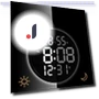 LED Wall Clock with Temperature and Humidity Display — Desk & Shelf, Window glass film