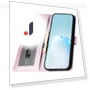 Stand Silk Texture PU Leather Wallet Shell with Hand Strap — Phone Accessories, Smartwatch 2025