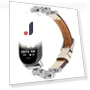 Metal and Leather Strap with Rhinestone Decoration — Bands, Samrtwatch Bands Straps