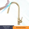 Matte Gold Retractable Touch Kitchen Faucet — Smart-Touch Kitchen Faucets, JOHO - CarGear