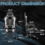 Превью Gaming Chair with Footrest and Massage Lumbar Support — Gaming Chairs, Homall