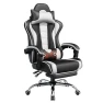 Превью Gaming Chair with Massage Lumbar Support and Footrest — Gaming Chairs, Yaheetech