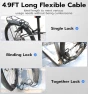 Превью Fingerprint Bike Lock with Key — Cable, Anweller