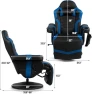 Превью Gaming Chair with Footrest and Massage — Gaming Chairs, GYMAX
