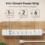 Превью Smart Plug Power Strip with 6 Outlets and 3 USB Ports — Power Solutions & Surge Protection, GHome Smart